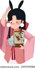 Chang'e sky lantern moon full moon grapefruit rabbit jade rabbit barbecue teapot mortar lantern moon viewing moon cakes fireworks