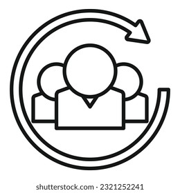Change staff icon outline vector. Human work. Leader job