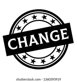 CHANGE stamp on white