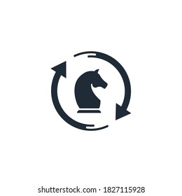 Change strategy. Vector icon isolated on white background.