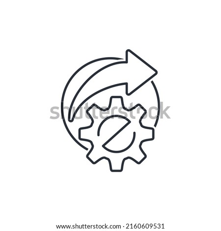 Change technical capabilities. transfer opportunity. Vector linear icon isolated on white background