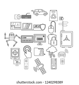 Change in technology icons set. Outline set of 25 change in technology vector icons for web isolated on white background