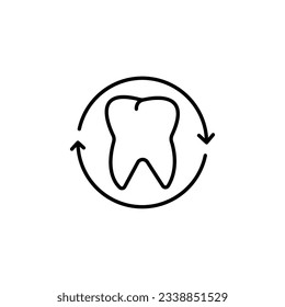Cambiar el icono de la línea de dientes. ilustración de Cambiar dientes.