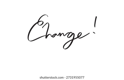 Change text font calligraphy hand written lettering script black color object icon change motivation message inspiration business future success change progress growth improvement new change motivate