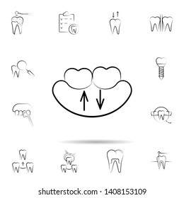 Change tooth icon. Universal set of dentist for website design and development, app development