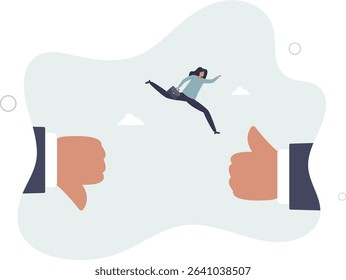 Change or transform to better opportunity, improvement or courage, determination to progress or career growth, aspiration or challenge concept. character life .