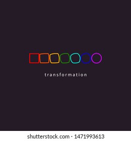 Change, transformation, evolution, development, coaching icon, color rainbow logo. Vector illustration