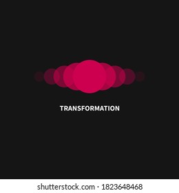 Change, transformation logo. Business icon, innovation, development, coach, coaching. Vector illustration with abstract circles