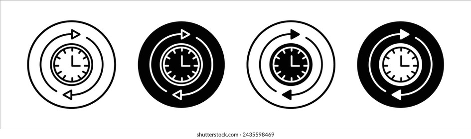 Change or update the date flat line icon set. Change or update the date Thin line illustration vector