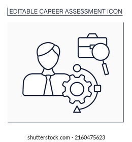 Change and variety line icon. Change in structural actions. Fresh view on work problems. Realisation of new plan. Career assessment concept. Isolated vector illustration. Editable stroke