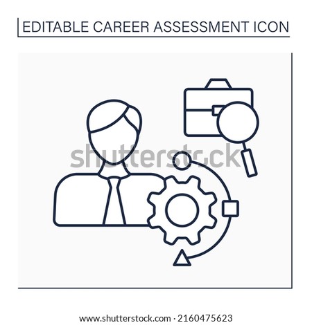 Change and variety line icon. Change in structural actions. Fresh view on work problems. Realisation of new plan. Career assessment concept. Isolated vector illustration. Editable stroke
