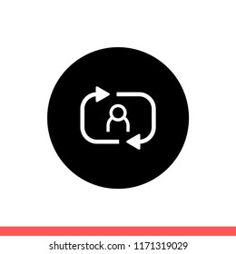 Change vector icon, user symbol. Simple, flat design for web or mobile app