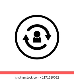 Change vector icon, user symbol. Simple, flat design for web or mobile app