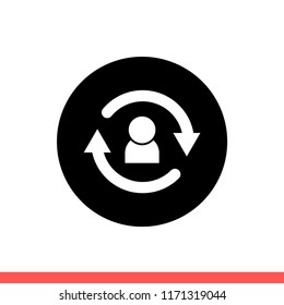 Change vector icon, user symbol. Simple, flat design for web or mobile app