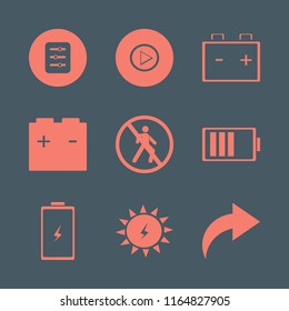 change vector icons set. with battery, filter, car battery and right arrow in set