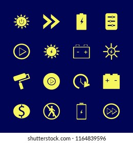 change vector icons set. with car battery, solar energy, solar power and no pedestrian crossing in set
