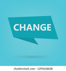 change word on a sticker- vector illustration