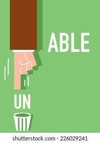 Change word  Unable VECTOR ILLUSTRATION
