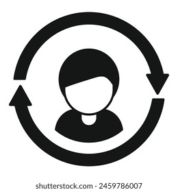 Cambiar el Vector simple del icono de persona trabajadora. Perfil. Traslado de personal