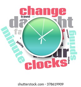 Change your clocks message for Daylight Saving Time.Summer time. Vector illustration.
