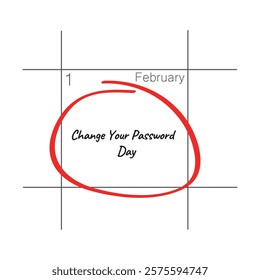 Change Your Password Day, February 1 - calendar date.