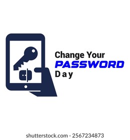 Change Your Password Day. Vector illustration. February 01. Holiday concept. Template for background, banner, card, poster with text inscription.