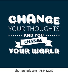 Change your thoughts vector poster over dark background