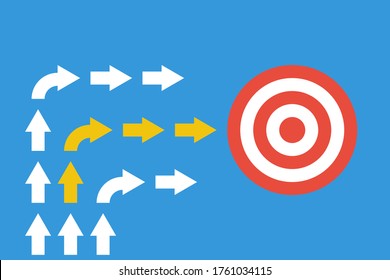 change your way to new target, leadership vector concept