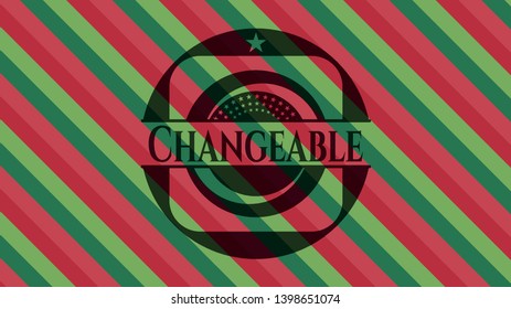Changeable christmas colors style emblem. Vector Illustration. Detailed.