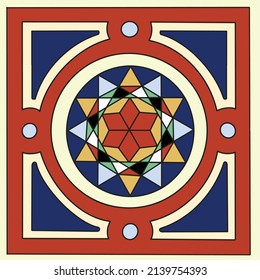 Changeable Colors   of  Egyptian Arabic Islamic geometric pattern .Mamluk era .Medieval Cairo .Vector illustration