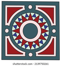 Changeable Colors Vector illustration  of  Egyptian Arabic Islamic Decoration .Mamluk era .