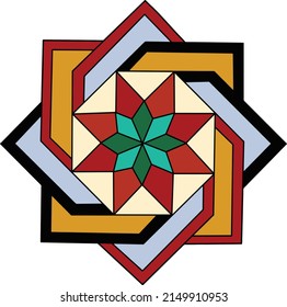 Changeable Colors Vector illustration  of  Egyptian Arabic Islamic Decoration .Mamluk era .