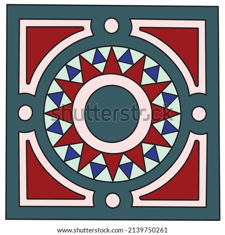 Changeable Colors Vector illustration  of  Egyptian Arabic Islamic Decoration .Mamluk era .