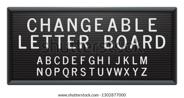 Download Changeable Letter Board White Plastic Letters Stock Vector Royalty Free 1302877000