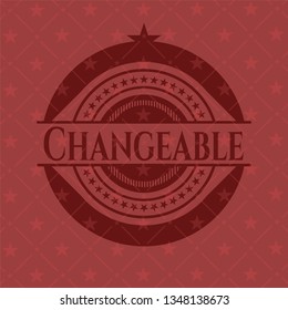 Changeable red emblem. Retro