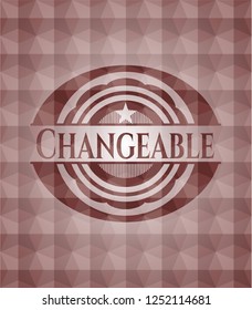 Changeable red geometric emblem. Seamless.