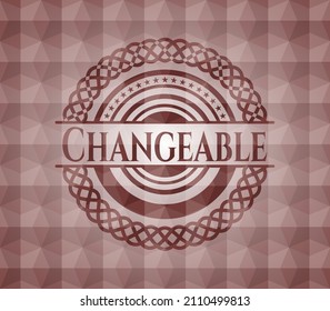 Changeable red geometric pattern emblem. Seamless. 