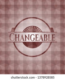Changeable red seamless polygonal badge.