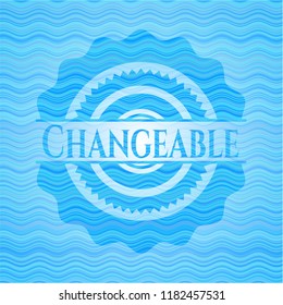 Changeable water wave concept badge background.