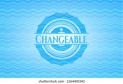 Changeable water wave representation emblem.