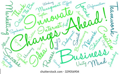 Changes Ahead word cloud on a white background. 