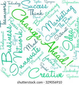 Changes Ahead word cloud on a white background. 