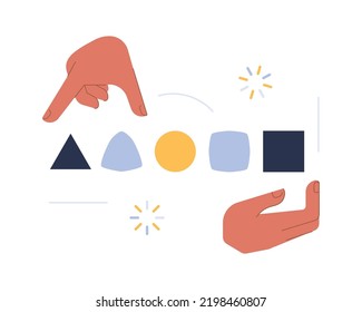 Changes concept. Transformation or evolution metaphor. Transition process with time development. Changing for better, look into the future. Flat vector illustration