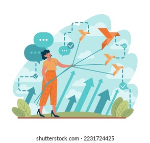 Changes concept. Transformation and evolution metaphor. Modification process with time development. Direction changing. Flat vector illustration