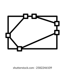 Changes in design or shape of a vector by displaying the connection points between vectors