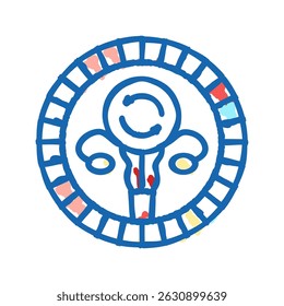 alterações no ciclo menstrual doença sintoma doodle ícone esboço vetor. alterações no ciclo menstrual doença sintoma sinal. símbolo isolado ilustração