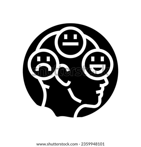 changes mood behavior disease symptom glyph icon vector. changes mood behavior disease symptom sign. isolated symbol illustration
