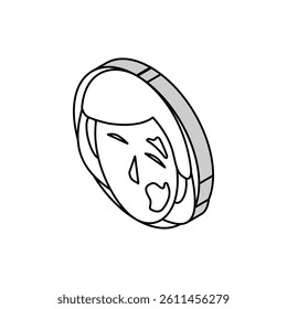 changes skin texture disease symptom isometric icon vector. changes skin texture disease symptom sign. isolated symbol illustration