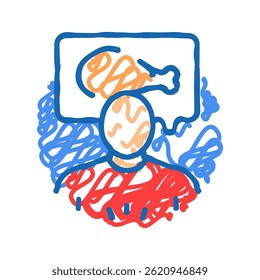 verändert die Struktur der Haut Krankheit Symptom Doodle Symbol Skizze Vektor. verändert die Hautbeschaffenheit Symptomzeichen Krankheit. einzelne Symbolgrafik