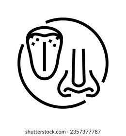 changes taste smell disease symptom line icon vector. changes taste smell disease symptom sign. isolated contour symbol black illustration